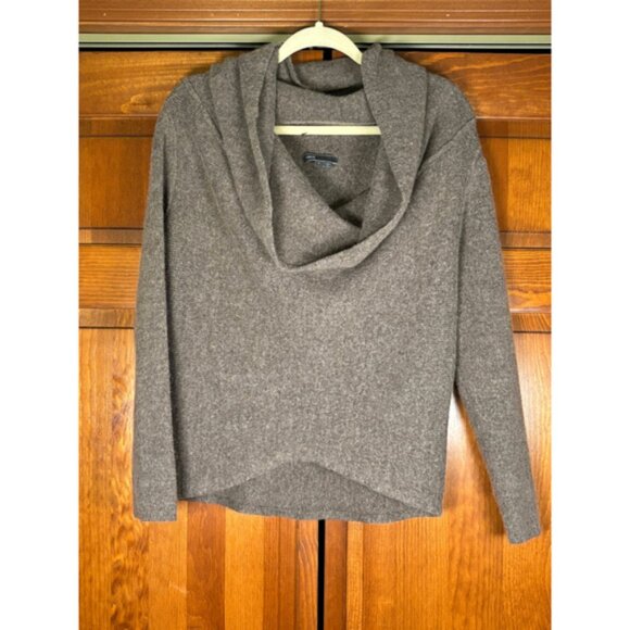 Vince Sweater Alpaca Blend Pullover Draped Cowl Neck Heather Gray Women's Large - Picture 3 of 8